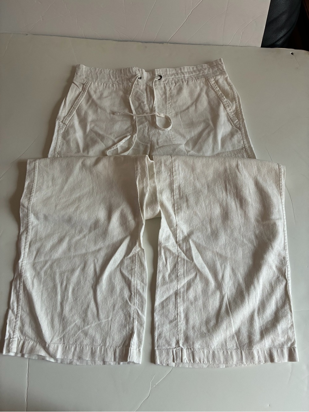 Westport Women's Wide Leg Drawstring Pants in White
